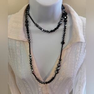 Chic Black Beaded Necklace